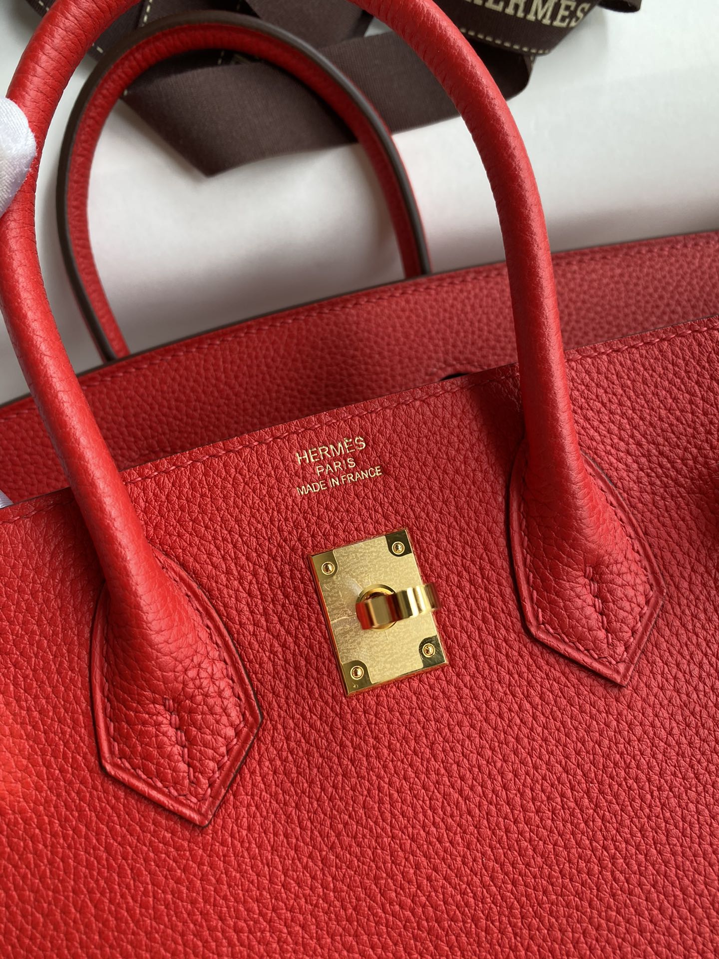 Hermes Birkin 25CM Togo Leather Handbag Red